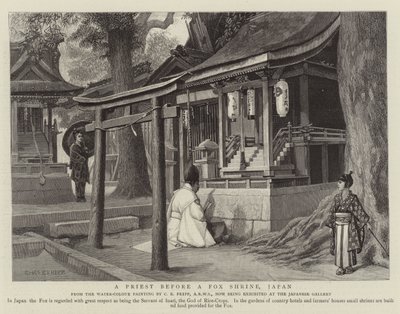 狐神社前の僧侶 作： Charles Edwin Fripp